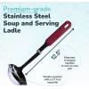 imageSouper Cubes  Lori Greiner No Mess Stainless Steel Soup Ladle with Silicone Handle  Metal Soup Ladle with No Mess Design That Hooks on Side of Any Pot  CranberryCranberry
