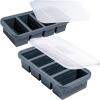 imageSouper Cubes 1 Cup Silicone Freezer Tray with Lids Perfect for Storing Broth Leftovers Rice Sauce and More Silicone Soup Freezer Molds for Meal Prepping  Blueberry  2PackCharcoal