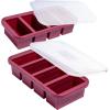 imageSouper Cubes 1 Cup Silicone Freezer Tray with Lids Perfect for Storing Broth Leftovers Rice Sauce and More Silicone Soup Freezer Molds for Meal Prepping  Blueberry  2PackCranberry