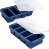 imageSouper Cubes 1 Cup Silicone Freezer Tray with Lids Perfect for Storing Broth Leftovers Rice Sauce and More Silicone Soup Freezer Molds for Meal Prepping  Blueberry  2PackBlueberry