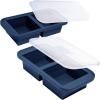 imageSouper Cubes 2 Cup Silicone Freezer Tray with Lids Perfect for Storing Lasagna Leftovers Sauces Portioned Meals and More Silicone Soup Freezer Molds for Meal Prepping  Cranberry  2PackBlueberry