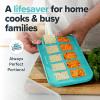 imageSouper Cubes 2 Tbsp Silicone Freezer Molds  Perfect for Storing Garlic Herbs Ginger Pesto Tomato Paste Lemon Juice Purees and More  Silicone Baby Food Freezer Tray  Aqua  2PackAqua