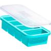 imageSouper Cubes 1 Cup Silicone Freezer Tray with Lids Perfect for Storing Broth Leftovers Rice Sauce and More Silicone Soup Freezer Molds for Meal Prepping  Blueberry  2PackAqua