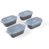 imageSouper Cubes Stoneware  5quot x 5quot Baking Dishes for Oven with Silicone Covers Premium Mini Ceramic Baking Dishes Perfect for Reheating Individual Portions in Oven or Microwave Set of 2  WhiteCharcoal