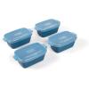 imageSouper Cubes Stoneware  5quot x 5quot Baking Dishes for Oven with Silicone Covers Premium Mini Ceramic Baking Dishes Perfect for Reheating Individual Portions in Oven or Microwave Set of 2  WhiteBlueberry