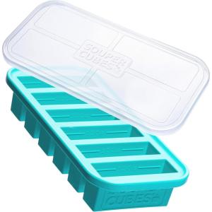 imageSouper Cubes 12 Cup Silicone Freezer Mold Perfect for Storing Soups Sauces Juices Desserts Smoothie Prep and More Freezer Portion Mold for Meal Prepping  Aqua  1PackAqua