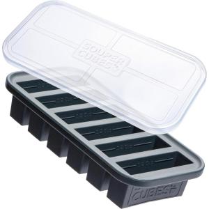 imageSouper Cubes 12 Cup Silicone Freezer Mold Perfect for Storing Soups Sauces Juices Desserts Smoothie Prep and More Freezer Portion Mold for Meal Prepping  Aqua  1PackCharcoal