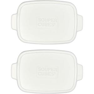 imageSouper Cubes 5 x 5 Stoneware Ceramic Baking Dishes Replacement Silicone Covers Set of 2 Stoneware Not Included5 x 3