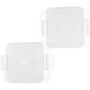 imageSouper Cubes 5 x 5 Stoneware Ceramic Baking Dishes Replacement Silicone Covers Set of 2 Stoneware Not Included5 x 5