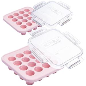 imageSouper Cubes MyMilk 12 oz Silicone Breast Milk Freezer Trays Each Pure Platinum FoodGrade Silicone Tray Holds 8 oz Perfect For Baby Food Freezer Storage Purees and More  Pink  2PackPink