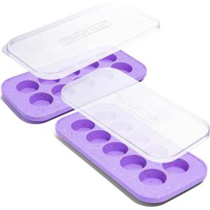 imageSouper Cubes Silicone Cookie Dough Freezer Tray  Perfect for Freezing and Storing Cookies Mini Chocolates Mini Egg Bites Peanut Butter Cups and More  Lavender With Sprinkles  2Pack