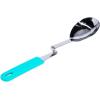 imageSouper Cubes  Lori Greiner No Mess Stainless Steel Cooking Spoon with Silicone Handle  Stainless Steel Serving Spoon No Mess Design Hooks on Side of Any Pot  KaleAqua