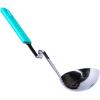 imageSouper Cubes  Lori Greiner No Mess Stainless Steel Cooking Spoon with Silicone Handle  Stainless Steel Serving Spoon No Mess Design Hooks on Side of Any Pot  KaleAqua