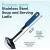 imageSouper Cubes  Lori Greiner No Mess Stainless Steel Cooking Spoon with Silicone Handle  Stainless Steel Serving Spoon No Mess Design Hooks on Side of Any Pot  KaleBlueberry