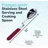 imageSouper Cubes  Lori Greiner No Mess Stainless Steel Cooking Spoon with Silicone Handle  Stainless Steel Serving Spoon No Mess Design Hooks on Side of Any Pot  KaleCranberry