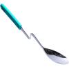 imageSouper Cubes  Lori Greiner No Mess Stainless Steel Cooking Spoon with Silicone Handle  Stainless Steel Serving Spoon No Mess Design Hooks on Side of Any Pot  KaleAqua