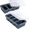 imageSouper Cubes 1 Cup Silicone Freezer Tray with Lids Perfect for Storing Broth Leftovers Rice Sauce and More Silicone Soup Freezer Molds for Meal Prepping  Kale  2PackCharcoal