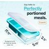 imageSouper Cubes 2 Cup Silicone Freezer Tray with Lid Perfect for Storing Lasagna Leftovers Sauces Portioned Meals and More Silicone Freezer Mold for Meal Prepping  Kale  1PackAqua