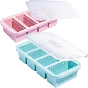 imageSouper Cubes 1 Cup Silicone Freezer Tray with Lids Perfect for Storing Broth Leftovers Rice Sauce and More Silicone Soup Freezer Molds for Meal Prepping  Kale  2PackSprinkels Edition