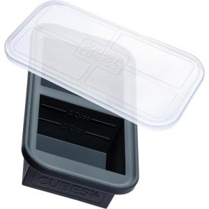 imageSouper Cubes 2 Cup Silicone Freezer Tray with Lid Perfect for Storing Lasagna Leftovers Sauces Portioned Meals and More Silicone Freezer Mold for Meal Prepping  Kale  1PackCharcoal