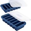 imageSouper Cubes 12 Cup Silicone Freezer Molds Perfect for Storing Soups Sauces Juices Desserts Smoothie Prep and More Freezer Portion Molds for Meal Prepping  Kale  2PackBlueberry