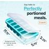 imageSouper Cubes 12 Cup Silicone Freezer Molds Perfect for Storing Soups Sauces Juices Desserts Smoothie Prep and More Freezer Portion Molds for Meal Prepping  Kale  2PackAqua