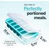 imageSouper Cubes 12 Cup Silicone Freezer Molds Perfect for Storing Soups Sauces Juices Desserts Smoothie Prep and More Freezer Portion Molds for Meal Prepping  Kale  2PackAqua