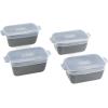 imageSouper Cubes Stoneware 205 x 3 Baking Dishes for Oven Made in USA Premium Mini Ceramic Baking Dishes with Silicone Covers for Individual Portions Set of 4  KaleCharcoal