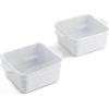 imageSouper Cubes Stoneware 205 x 3 Baking Dishes for Oven Made in USA Premium Mini Ceramic Baking Dishes with Silicone Covers for Individual Portions Set of 4  KaleWhite