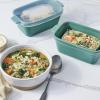 imageSouper Cubes Stoneware 205 x 3 Baking Dishes for Oven Made in USA Premium Mini Ceramic Baking Dishes with Silicone Covers for Individual Portions Set of 4  KaleKale