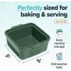 imageSouper Cubes Stoneware 205 x 3 Baking Dishes for Oven Made in USA Premium Mini Ceramic Baking Dishes with Silicone Covers for Individual Portions Set of 4  KaleKale
