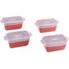 imageSouper Cubes Stoneware 205 x 3 Baking Dishes for Oven Made in USA Premium Mini Ceramic Baking Dishes with Silicone Covers for Individual Portions Set of 4  KaleCranberry