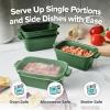 imageSouper Cubes Stoneware 205 x 3 Baking Dishes for Oven Made in USA Premium Mini Ceramic Baking Dishes with Silicone Covers for Individual Portions Set of 4  KaleKale