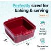 imageSouper Cubes Stoneware 205 x 3 Baking Dishes for Oven Made in USA Premium Mini Ceramic Baking Dishes with Silicone Covers for Individual Portions Set of 4  KaleCranberry