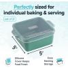 imageSouper Cubes Stoneware 205 x 3 Baking Dishes for Oven Made in USA Premium Mini Ceramic Baking Dishes with Silicone Covers for Individual Portions Set of 4  KaleKale