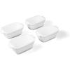 imageSouper Cubes Stoneware 205 x 3 Baking Dishes for Oven Made in USA Premium Mini Ceramic Baking Dishes with Silicone Covers for Individual Portions Set of 4  KaleWhite