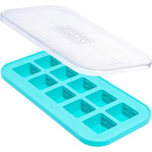 imageSouper Cubes 2 Tbsp Silicone Freezer Molds  Perfect for Storing Garlic Herbs Ginger Pesto Tomato Paste Lemon Juice Purees and More  Silicone Baby Food Freezer Tray  Kale  2PackAqua