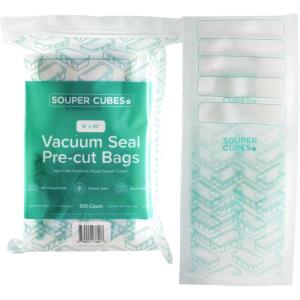 imageSouper Cubes 6 x 10 Pint Vacuum Sealer Bags for Food 100Count BPAFree Precut Food Vacuum Sealer Bags for Meal Prep Freezing amp Sous Vide6 x 10 1 pint