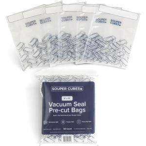 imageSouper Cubes 6 x 10 Pint Vacuum Sealer Bags for Food 100Count BPAFree Precut Food Vacuum Sealer Bags for Meal Prep Freezing amp Sous Vide8x10