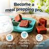 imageSouper Cubes 2 Tbsp Silicone Freezer Molds  Perfect for Storing Garlic Herbs Ginger Pesto Tomato Paste Lemon Juice Purees and More  Cotton Candy  1PackAqua