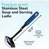 image:imageSouper Cubes  Lori Greiner No Mess Stainless Steel Soup Ladle with Silicone Handle  Metal Soup Ladle with No Mess Design That Hooks on Side of Any Pot  Cotton CandyBlueberry