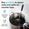 image:imageSouper Cubes  Lori Greiner No Mess Stainless Steel Soup Ladle with Silicone Handle  Metal Soup Ladle with No Mess Design That Hooks on Side of Any Pot  Cotton CandyCharcoal