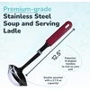 image:imageSouper Cubes  Lori Greiner No Mess Stainless Steel Soup Ladle with Silicone Handle  Metal Soup Ladle with No Mess Design That Hooks on Side of Any Pot  Cotton CandyCranberry