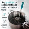 image:imageSouper Cubes  Lori Greiner No Mess Stainless Steel Soup Ladle with Silicone Handle  Metal Soup Ladle with No Mess Design That Hooks on Side of Any Pot  Cotton CandyAqua