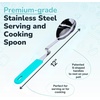 image:imageSouper Cubes  Lori Greiner No Mess Stainless Steel Soup Ladle with Silicone Handle  Metal Soup Ladle with No Mess Design That Hooks on Side of Any Pot  Cotton CandyAqua