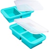 image:imageSouper Cubes 2 Cup Silicone Food Freezer Mold Cotton Candy 2Pack  100 PlatinumCured Silicone Freezer Cubes Oven and Microwave Safe Perfect for Freezing Lasagna Casseroles and MoreAqua