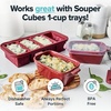 image:imageSouper Cubes Ceramic Baking Dishes 205 x 5 Baking Dishes with Silicone Lids Individual Baking Dishes for Oven Microwave Oven and Air Fryer Safe USA Made Set of 2  Cotton CandyCranberry