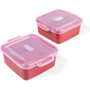 image:imageSouper Cubes Ceramic Baking Dishes 205 x 5 Baking Dishes with Silicone Lids Individual Baking Dishes for Oven Microwave Oven and Air Fryer Safe USA Made Set of 2  Cotton CandyCranberry