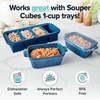 image:imageSouper Cubes Ceramic Baking Dishes 205 x 5 Baking Dishes with Silicone Lids Individual Baking Dishes for Oven Microwave Oven and Air Fryer Safe USA Made Set of 2  Cotton CandyBlueberry