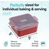 image:imageSouper Cubes Ceramic Baking Dishes 205 x 5 Baking Dishes with Silicone Lids Individual Baking Dishes for Oven Microwave Oven and Air Fryer Safe USA Made Set of 2  Cotton CandyCranberry